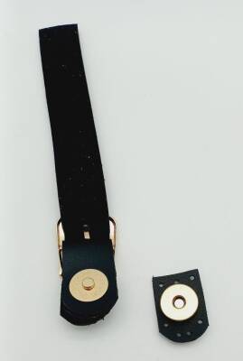 Angel Çanta Aksesuar Tek Kat 18 Cm Suni Deri Siyah Kapak Gümüş Metal - 2