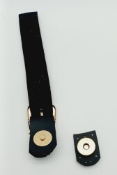 Angel Çanta Aksesuar Tek Kat 18 Cm Suni Deri Siyah Kapak Gümüş Metal - 2