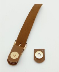 Angel Çanta Aksesuar Tek Kat 18 Cm Suni Deri Taba Kapak Light Gold Metal - 2