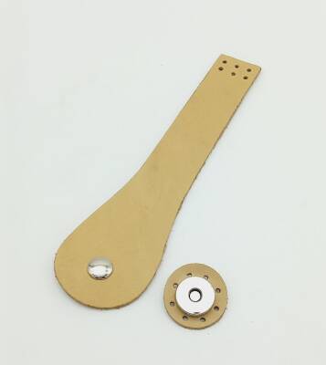 Angel Çanta Aksesuar Tek Kat Gerçek Deri Armut Model Kapak Ham Doğal Renk Gümüş Metalli - 1