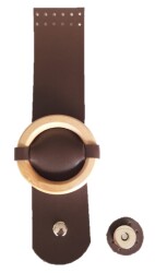 Angel Çanta Aksesuar Tek Kat Suni Deri Ahşap Tokalı Kahverengi Kapak - Angel Çanta Aksesuar