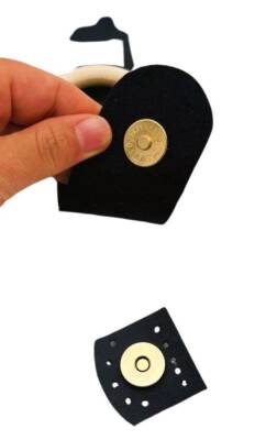 Angel Çanta Aksesuar Tek Kat Suni Deri Ahşap Tokalı Siyah Kapak - 2