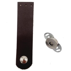 Angel Çanta Aksesuar Tek Kat Suni Deri Kahverengi Gümüş Metalli Kapak - Angel Çanta Aksesuar