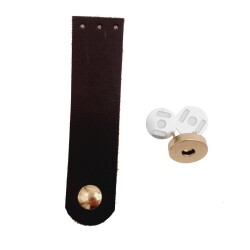 Angel Çanta Aksesuar Tek Kat Suni Deri Kahverengi Light Gold Metalli Kapak - Angel Çanta Aksesuar