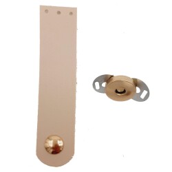 Angel Çanta Aksesuar Tek Kat Suni Deri Krem Light Gold Metalli Kapak - Angel Çanta Aksesuar