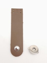 Angel Çanta Aksesuar Vizon Renk Tek Kat Suni Deri Kapak 10.5x2.5 cm Gümüş Metal - Angel Çanta Aksesuar