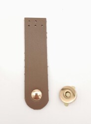 Angel Çanta Aksesuar Vizon Renk Tek Kat Suni Deri Kapak 10.5x2.5 cm Light Gold Metal - Angel Çanta Aksesuar