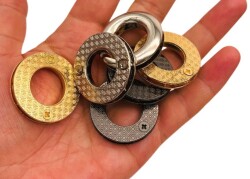 Angel Çanta Aksesuar Füme Renk Yuvarlak Vidalı Kuş Gözü 2 Adet (İç ölçüsü 1.8 cm, Dış Ölçüsü 3.2 cm ) - 2