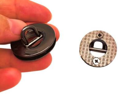 Angel Çanta Aksesuar Füme Renk Yuvarlak Vidalı Kuş Gözü 2 Adet (Mini D Halkalı) (İç ölçüsü 1 cm, Dış Ölçüsü 2.5 cm ) - 2