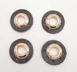 Angel Çanta Aksesuar Kahverengi Gerçek Derili 4 lü Kuşgözü Light Gold - Angel Çanta Aksesuar