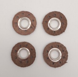 Angel Çanta Aksesuar Kahverengi Gerçek Derili 4 lü Kuşgözü Gümüş - 2