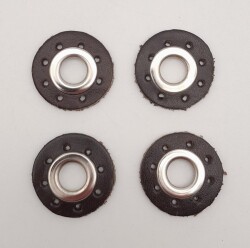 Angel Çanta Aksesuar Kahverengi Gerçek Derili 4 lü Kuşgözü Gümüş - Angel Çanta Aksesuar