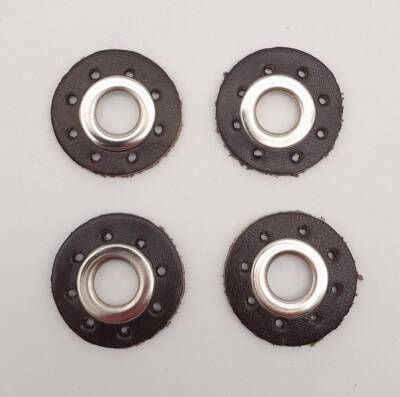 Angel Çanta Aksesuar Kahverengi Gerçek Derili 4 lü Kuşgözü Gümüş - 1