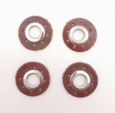 Angel Çanta Aksesuar Kızıl Kahve Gerçek Derili 4 lü Kuşgözü Gümüş - 1