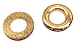 Angel Çanta Aksesuar Light Gold Renk Yuvarlak Vidalı Kuş Gözü 2 Adet (İç ölçüsü 1.8 cm, Dış Ölçüsü 3.2 cm ) - Angel Çanta Aksesuar