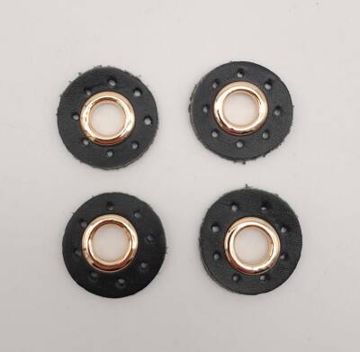 Angel Çanta Aksesuar Siyah Gerçek Derili 4 lü Kuşgözü Light Gold - 1