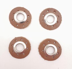 Angel Çanta Aksesuar Sütlü Kahve Gerçek Derili 4 lü Kuşgözü Gümüş - Angel Çanta Aksesuar