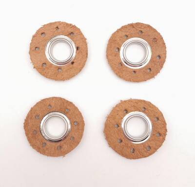 Angel Çanta Aksesuar Sütlü Kahve Gerçek Derili 4 lü Kuşgözü Gümüş - 2