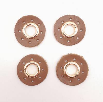 Angel Çanta Aksesuar Sütlü Kahve Gerçek Derili 4 lü Kuşgözü Light Gold - 1