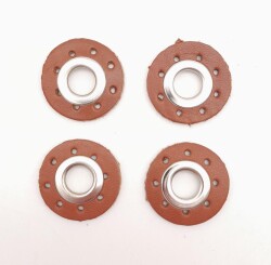 Angel Çanta Aksesuar Taba Gerçek Derili 4 lü Kuşgözü Gümüş - Angel Çanta Aksesuar