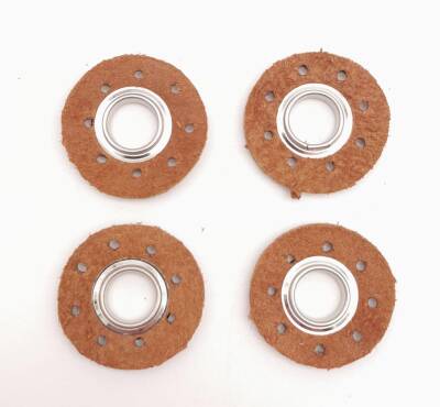 Angel Çanta Aksesuar Taba Gerçek Derili 4 lü Kuşgözü Gümüş - 2