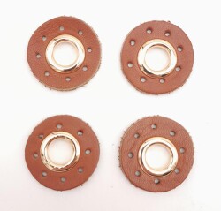 Angel Çanta Aksesuar Taba Gerçek Derili 4 lü Kuşgözü Light Gold - Angel Çanta Aksesuar