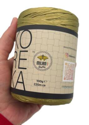 Angel Çanta Aksesuar Koreka Rafya Metalik Yeşil Renk - 1