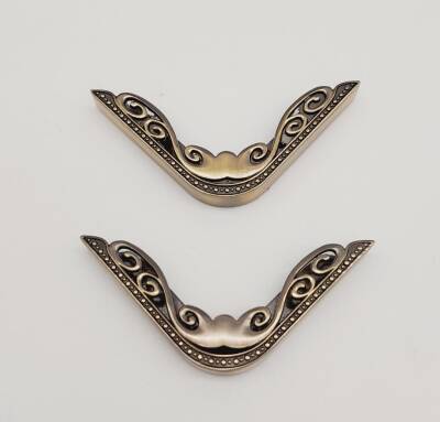 Angel Çanta Aksesuar 2Li Antik Renk Köşe Aparatı Süslü Model - 1