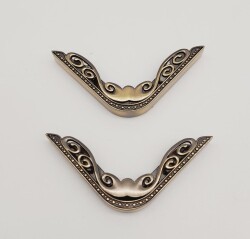 Angel Çanta Aksesuar 2Li Antik Renk Köşe Aparatı Süslü Model - Angel Çanta Aksesuar