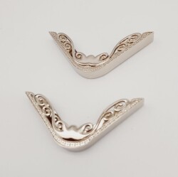 Angel Çanta Aksesuar 2Li Gümüş Renk Köşe Aparatı Süslü Model - 2