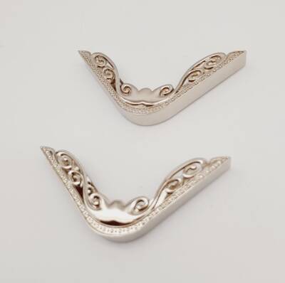 Angel Çanta Aksesuar 2Li Gümüş Renk Köşe Aparatı Süslü Model - 2