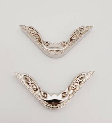 Angel Çanta Aksesuar 2Li Gümüş Renk Köşe Aparatı Süslü Model - 1