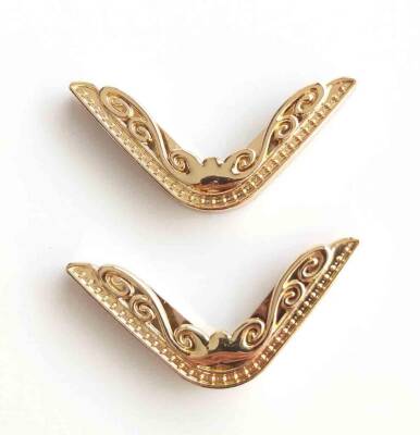 Angel Çanta Aksesuar 2Li Light Gold Köşe Aparatı Süslü Model - 1