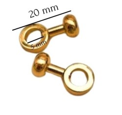 Angel Çanta Aksesuar 2 Cm Light Gold Renk Vidalı Halka Kulpluk 2 Adet - 2