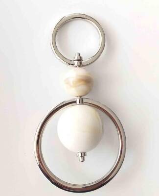 Angel Çanta Aksesuar Akrilik Gümüş-Bej Kulpluk - 1