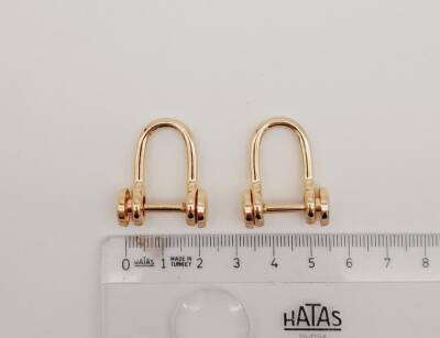 Angel Çanta Aksesuar Light Gold Renk Vidalı Kulpluk 2 Adet - 2