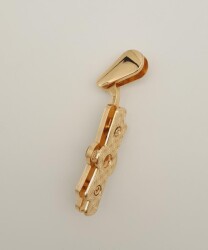 Angel Çanta Aksesuar Siyah Renk Kurdele Model Light Gold Metal Kulpluk 1 Adet - 2