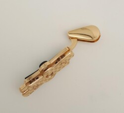 Angel Çanta Aksesuar Siyah Renk Kurdele Model Light Gold Metal Kulpluk 1 Adet - 3