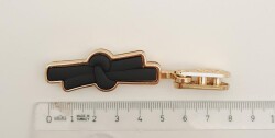 Angel Çanta Aksesuar Siyah Renk Kurdele Model Light Gold Metal Kulpluk 1 Adet - 5