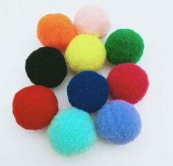 Angel Çanta Aksesuar Karışık Renk 2.5 Cm Ponpon 10Lu - Angel Çanta Aksesuar