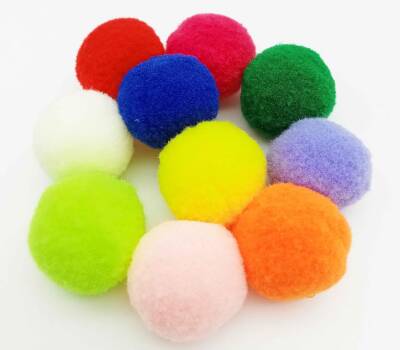 Angel Çanta Aksesuar Karışık Renk 3 Cm Ponpon 10Lu - 1