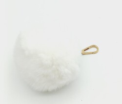 Angel Çanta Aksesuar Kırık Beyaz Renk Ponpon - Angel Çanta Aksesuar