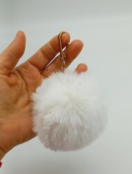 Angel Çanta Aksesuar Kırık Beyaz Renk Ponpon - 2