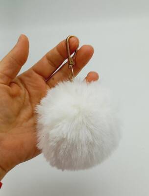 Angel Çanta Aksesuar Kırık Beyaz Renk Ponpon - 2