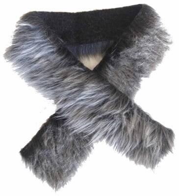 Angel Çanta Aksesuar Kürk 70X5Cm Siyah Beyaz Renk - 1