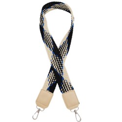 Angel Çanta Aksesuar Ledi Supra Örgü Model Bej Renk Derili Çanta Sapı No:01 Gümüş Metalli - Angel Çanta Aksesuar