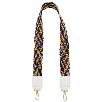 Angel Çanta Aksesuar Ledi Supra Örgü Model Beyaz Renk Derili Çanta Sapı Light Gold Metalli - 4