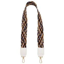 Angel Çanta Aksesuar Ledi Supra Örgü Model Beyaz Renk Derili Çanta Sapı Light Gold Metalli - 4