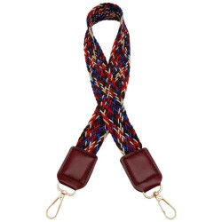 Angel Çanta Aksesuar Ledi Supra Örgü Model Bordo Renk Derili Çanta Sapı Light Gold Metalli - 2