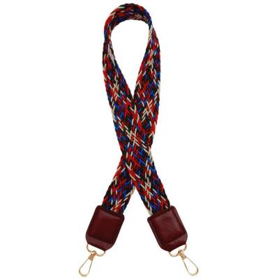 Angel Çanta Aksesuar Ledi Supra Örgü Model Bordo Renk Derili Çanta Sapı Light Gold Metalli - 1